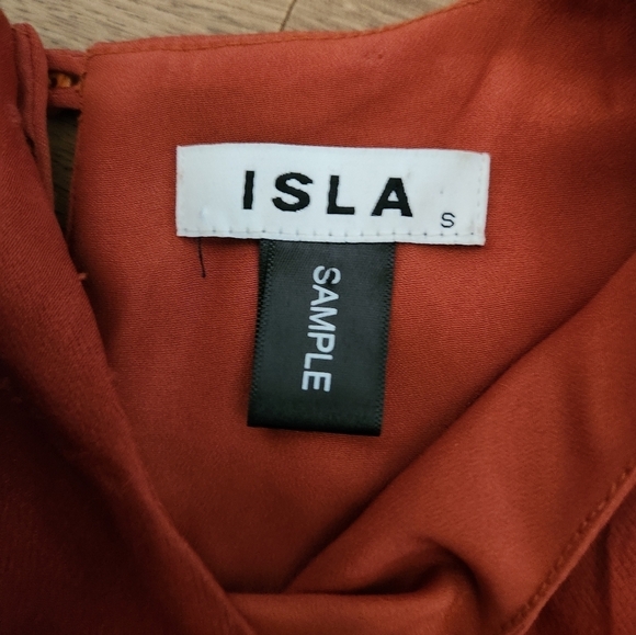 Isla Sample Rust Orange Ruffle Dress - Picture 4 of 5